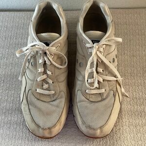 Saucony Shadow 6000 Men's 14 Tan Beige Leather Mesh Sneakers S70428-2 Dad Shoe